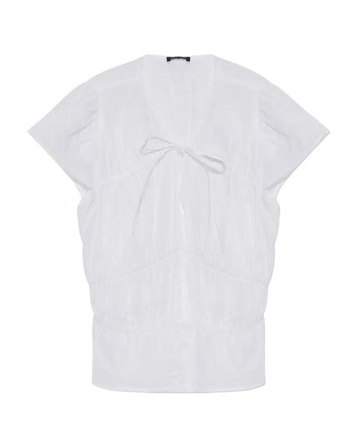 Rag & Bone White Ruffled Peplum Blouse
