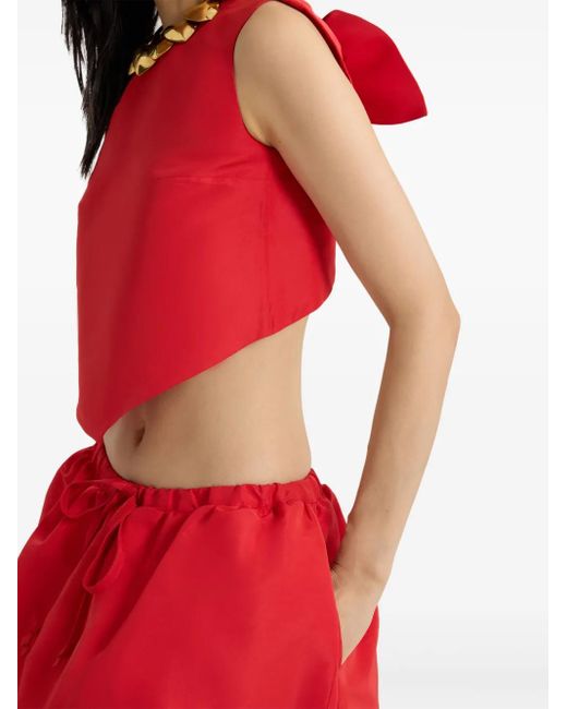 Patou Red Faille Scarf Top