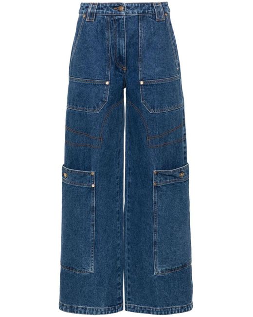 Cult Gaia Blue Wynn High-rise Wide-leg Jeans