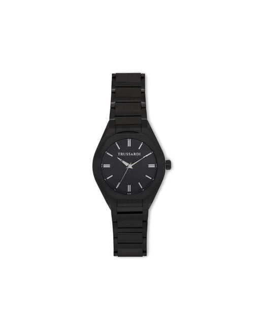 Trussardi Black Octagonal 42Mm Watch Cardholder Set for men