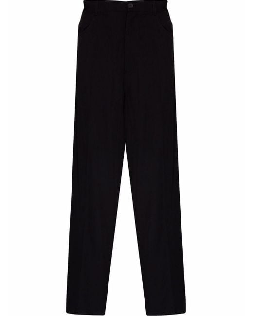 Balenciaga Black Fluid Cotton Trousers for men