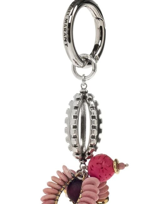 Isabel Marant White Beaded-Embellishment Keyring