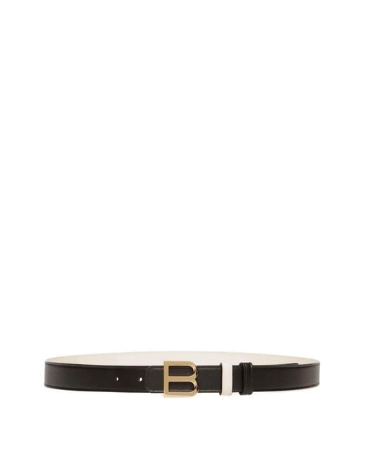 Bally White B Twist Reversible Belt