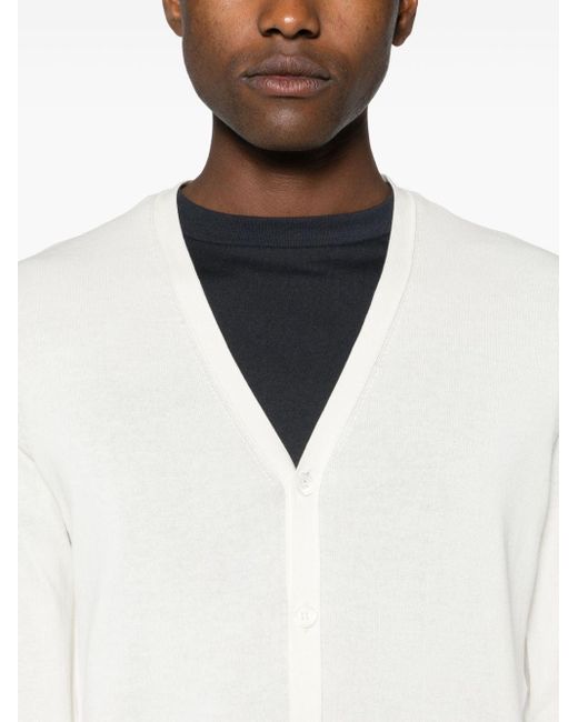 Button-up cotton cardigan Zanone pour homme en coloris White