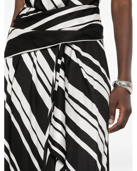 Brandon Maxwell White Marin Draped-Bodice Midi Dress