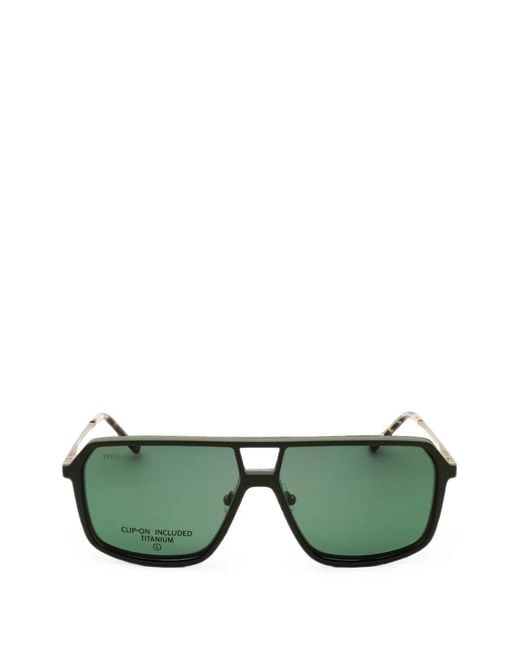 Zeiss Green Titanium Rectangle-Frame Glasses for men