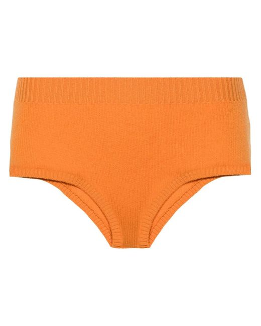 Alanui Orange Short Nervuré À Taille Haute
