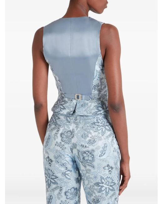 Temperley London フローラル ベスト Blue