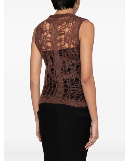 Rick Owens Pink Spider Open-Knit Tank Top