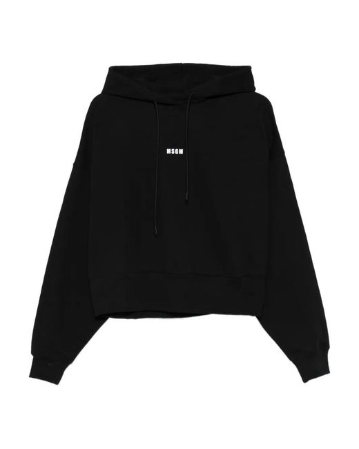 Top Con Cappuccio E Logo di MSGM in Black