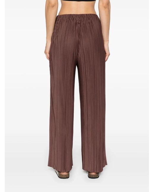Samsøe & Samsøe Red Uma Plissé-Effect Trousers