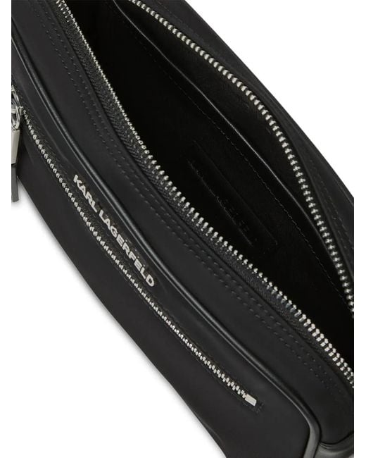 Karl Lagerfeld Black K/Nylon Buckle Belt Bag for men