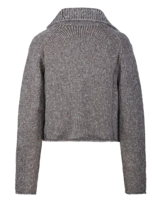 Fabrizio Del Carlo Gray Button-Fastening Cardigan