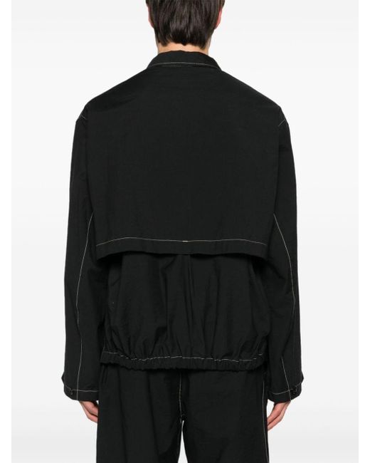 Lemaire Black Contrast-Stitching Cargo Shirt Jacket for men