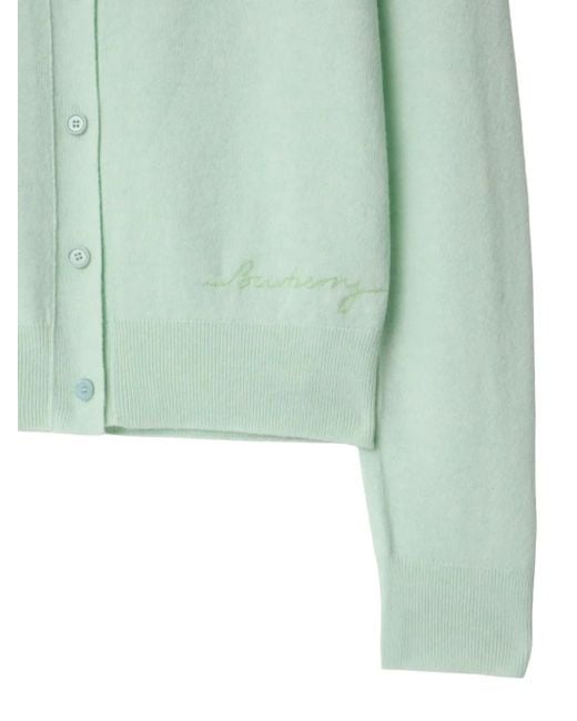 Burberry Green Button-Up Cardigan