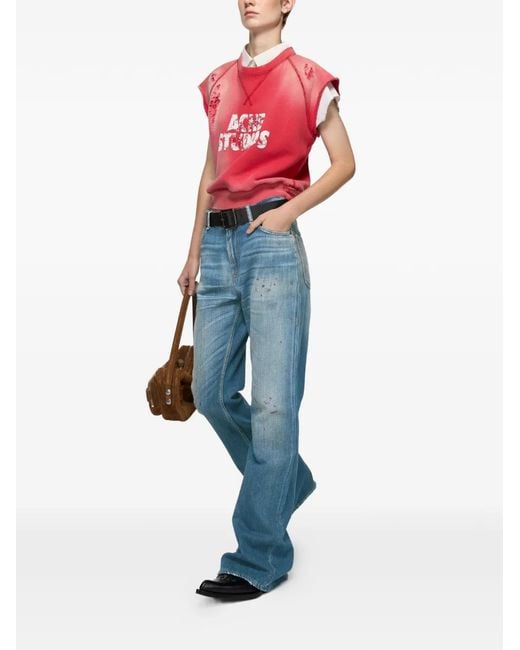 Acne Blue Flared Patch Trousers