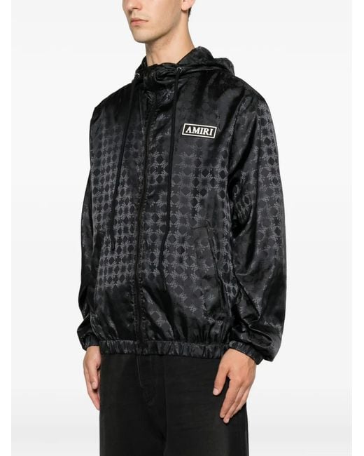 Amiri Black Logo-Pattern Jacket for men