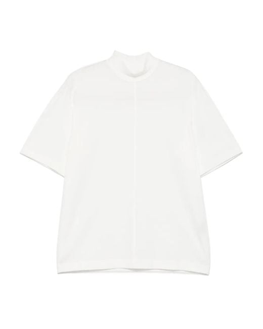 Homme Plissé Issey Miyake White High-Neck T-Shirt for men