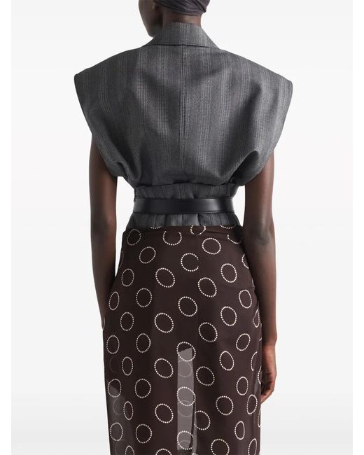 Prada Gray Single-Breasted Pinstripe Vest