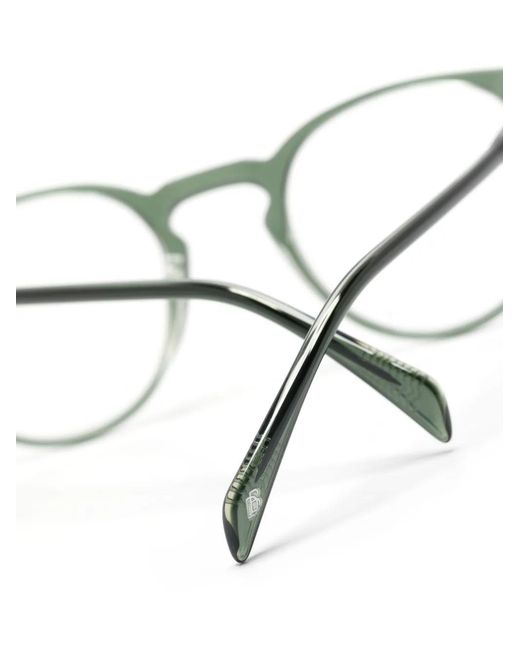 David Beckham Green Transparent Round-Frame Glasses for men