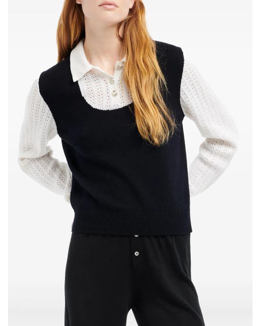 Barrie ポロカラー カシミアセーター Black
