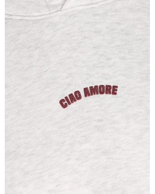 Giada Benincasa White Hoodie Mit Ciao Amore-Stickerei