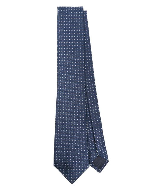 Cravatta con motivo geometrico di Giorgio Armani in Blue da Uomo