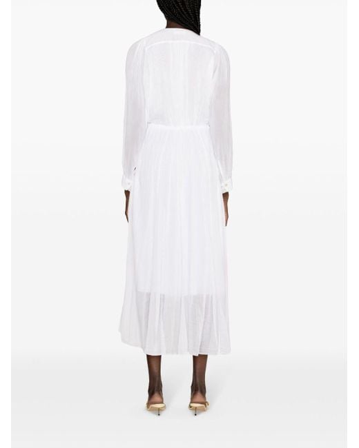 Forte Forte White Semi-transparentes Kleid mit Falten