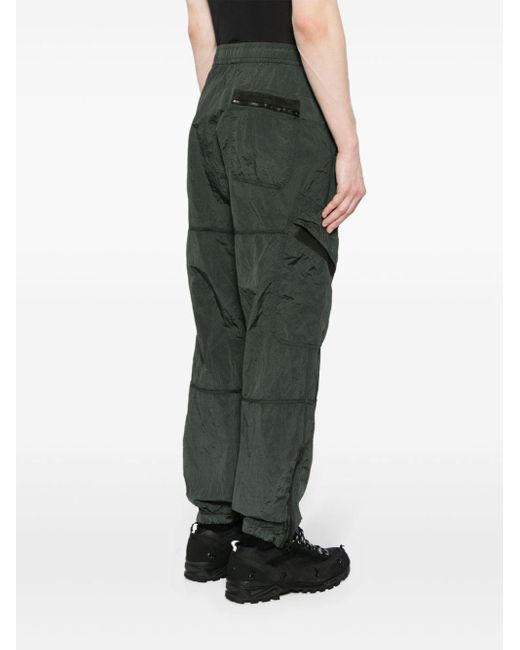 Stone Island Green Compass-badge Crinkled Track Pants for men