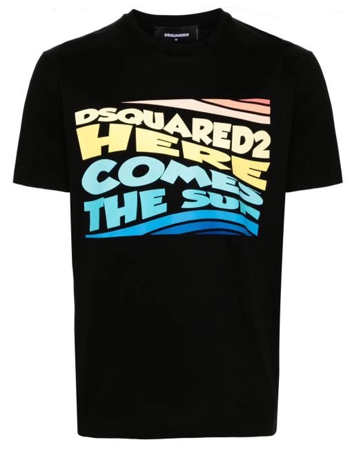 DSquared² Katoenen T-Shirt Met Logoprint in het Black voor heren