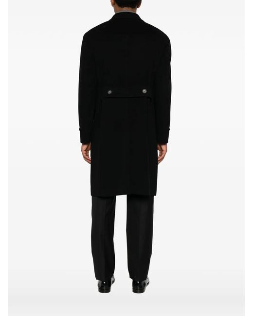 Tagliatore Black Manteau Croisé À Revers Pointus for men