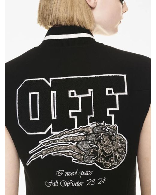 Off-White c/o Virgil Abloh Black Patch Wool Mini Dress
