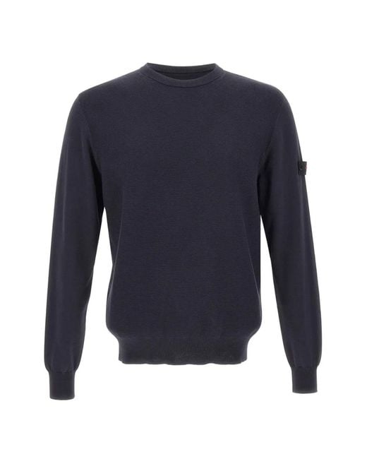 Peuterey Blue Logo-Patch Crew-Neck Sweatshirt for men