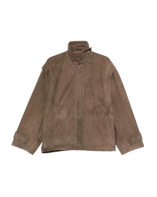 ROTATE BIRGER CHRISTENSEN Brown Leather Jacket