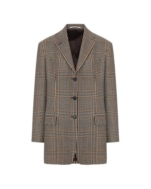 Tagliatore Brown Check-Pattern Single-Breasted Blazer