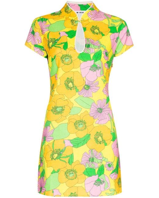 Mini-robe En Coton À Imprimé Fleuri Lolita Rixo en coloris Yellow