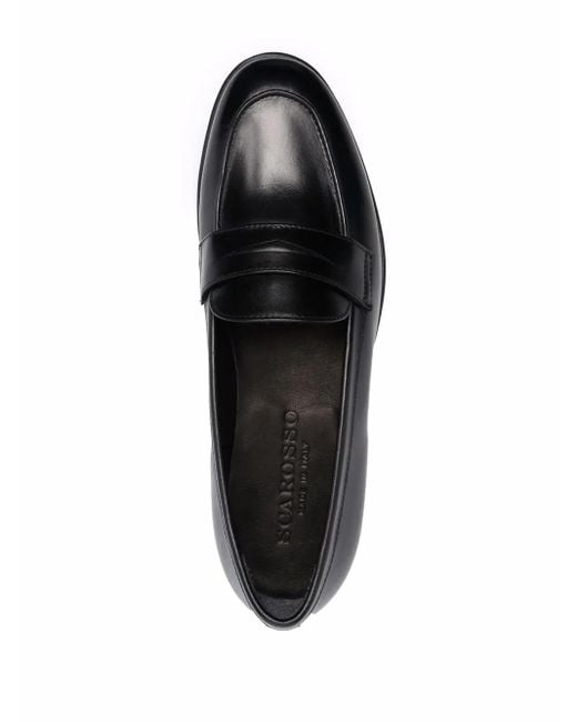 Scarosso Black Monica Leather Loafers