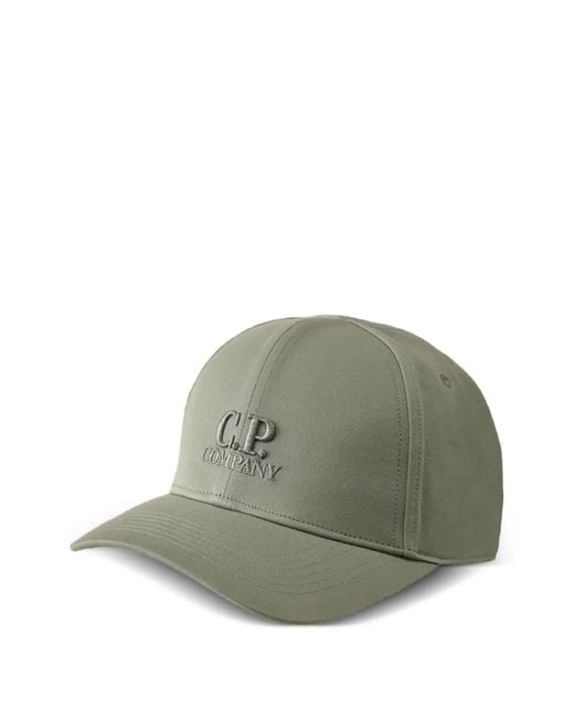 C P Company Green Hat With Logo for men