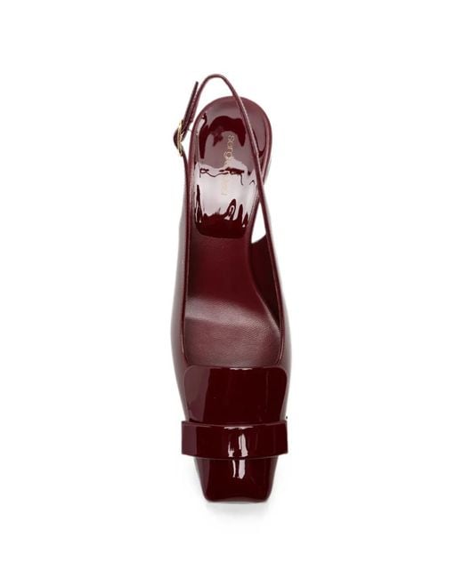Sergio Rossi Purple Patent Leather Buckle-Detail Pumps