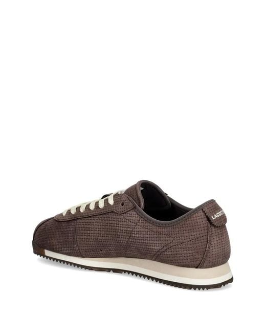 Baskets À Patch Logo Tissées Lacoste pour homme en coloris Brown
