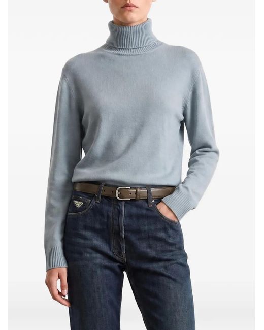 Semler Blue Pull En Cachemire À Col Roulé