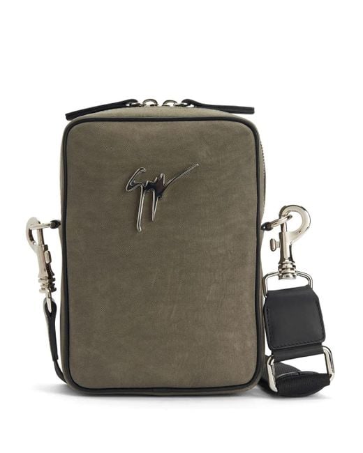 Giuseppe Zanotti Green Thoby Logo-Plaque Bag for men