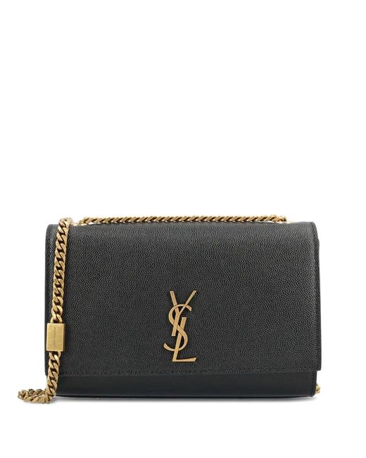 Saint Laurent Kleine New Kate Grain De Poudre Leer in het Black