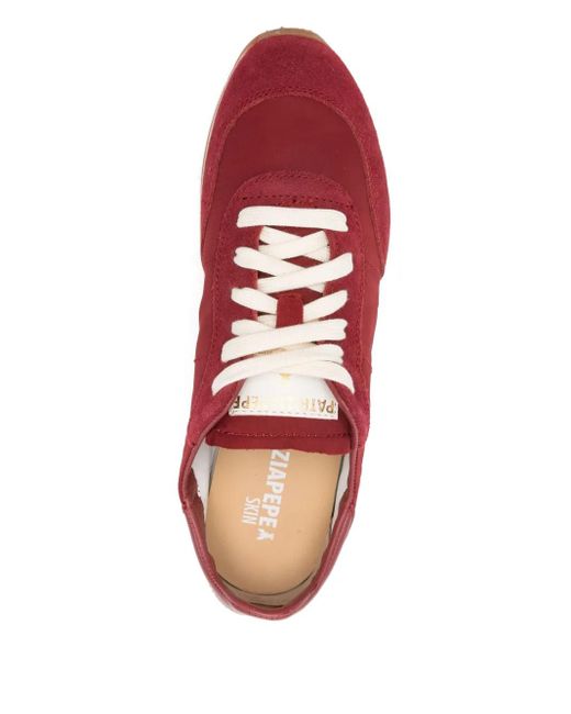 Patrizia Pepe Red Suede-Panel Sneakers