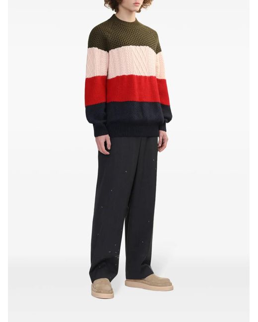 Undercover Red Colour-Block Sweater for men