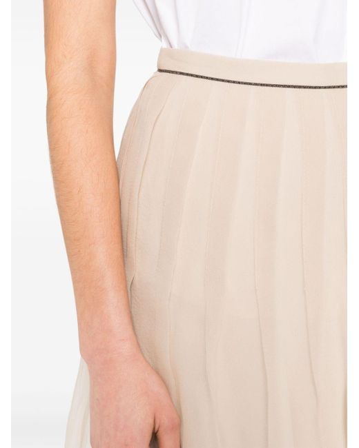 Brunello Cucinelli White Layered Midi Skirt