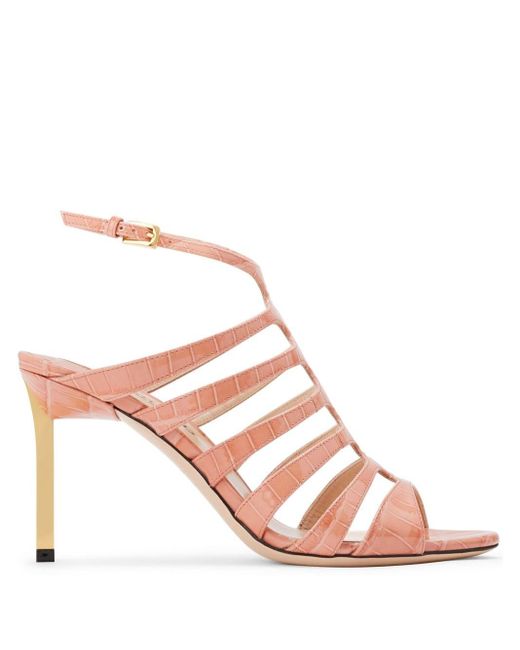 Tom Ford Pink 85mm Crocodile-embossed Leather Sandals