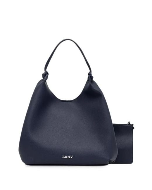 DKNY Blue Large Paula Knotted-Handle Tote Bag
