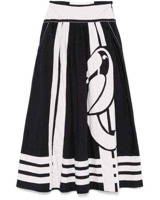 Jupe Mi-Longue Nature Farm Rio en coloris Black