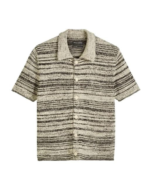 Marc O' Polo Gray Marl-Knit Short-Sleeve Shirt for men